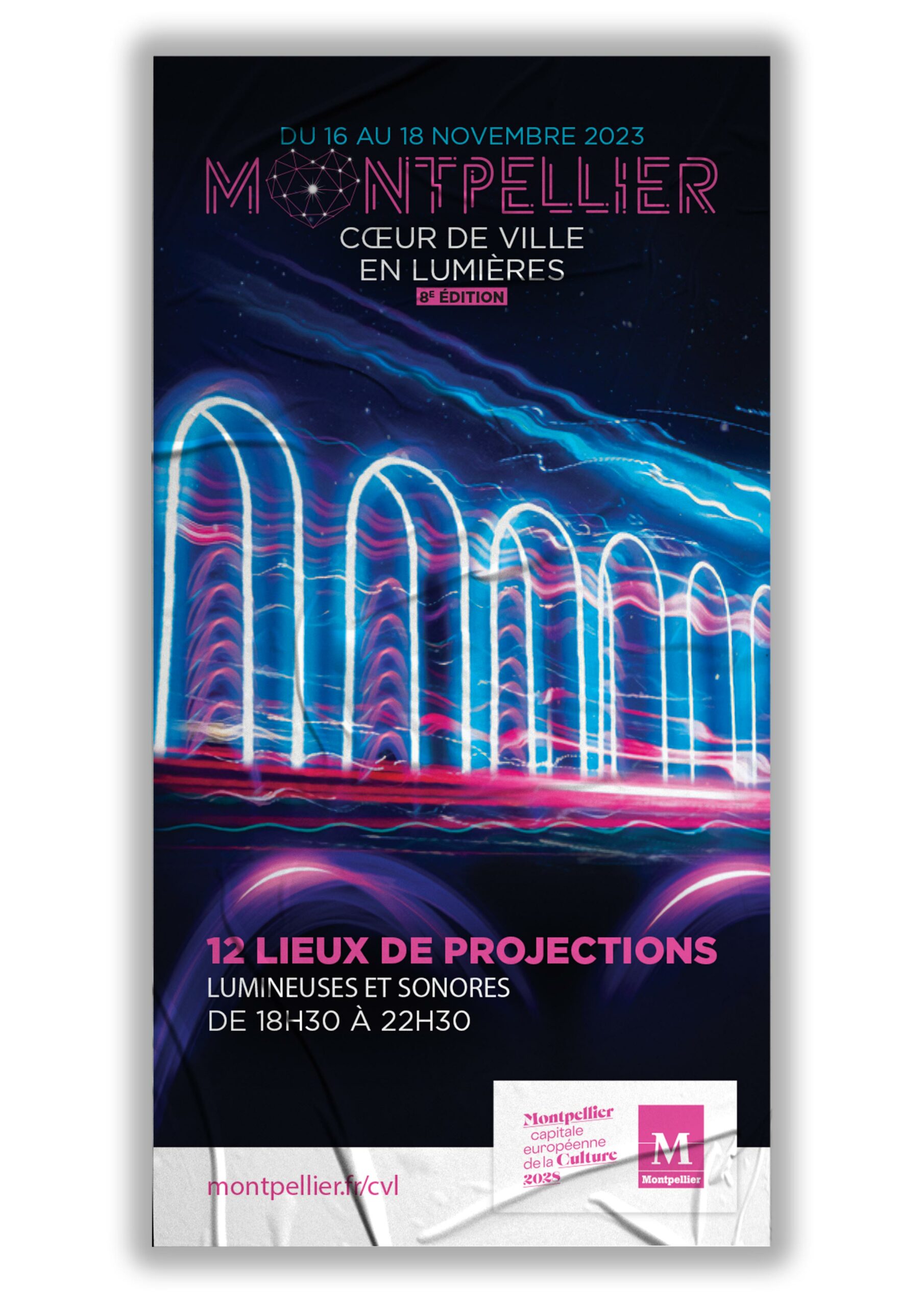 Affiche Officielle Coeur de Ville en Lumières Montpellier 2023 8ème édition